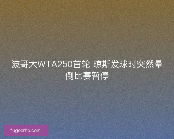 波哥大WTA250首轮 琼斯发球时突然晕倒比赛暂停